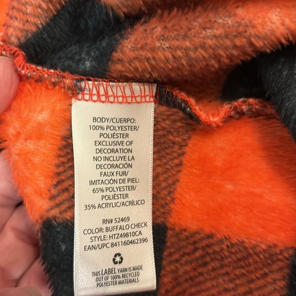 Holiday Time Red & Black Onesie Buffalo Plaid One Piece Pajamas - size M - Picture 6 of 11